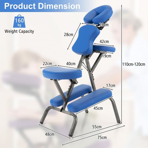 Massagestol, 48x75x110-120 cm, Sort , Star