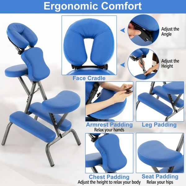 Massagestol, 48x75x110-120 cm, Sort , Star