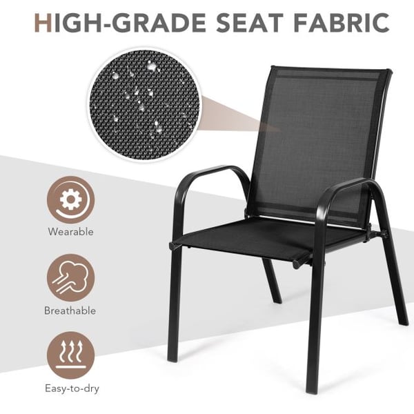 Terrasse Udendørs Spisestol, 72×56×90 cm, Sort , Star