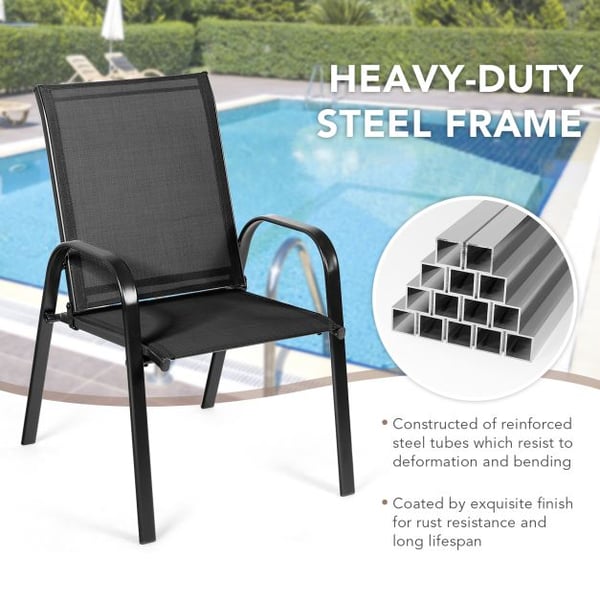 Terrasse Udendørs Spisestol, 72×56×90 cm, Sort , Star