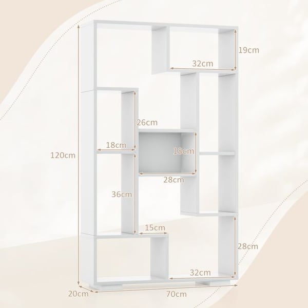 Bogreol, 70x20x119 cm, Hvid , Star