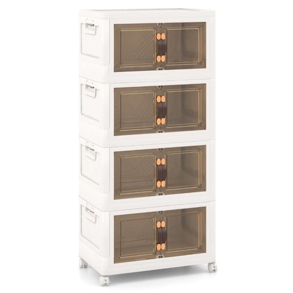 Opbevaringskasser, 49,5x31,5x112,5 cm, Hvid Brun , Star