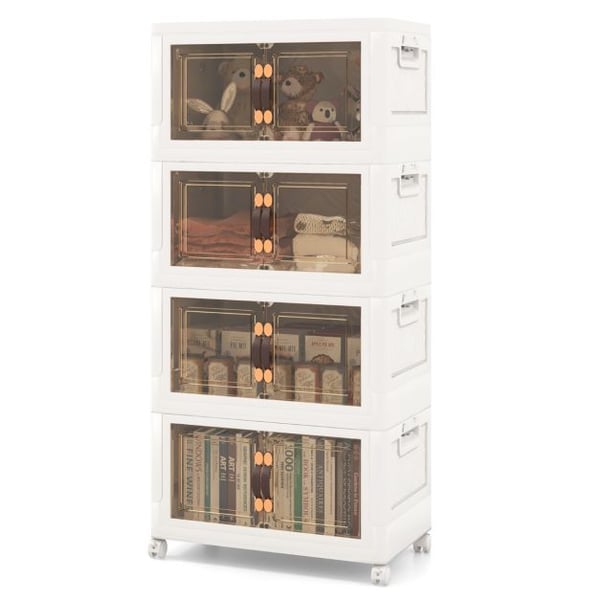Opbevaringskasser, 49,5x31,5x112,5 cm, Hvid Brun , Star
