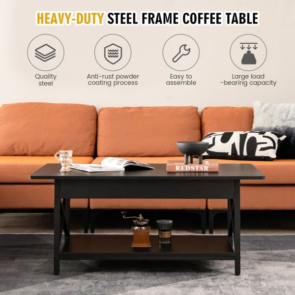 Kaffebord, 2-niveau Industriel, 110x60x48 cm, Sort , Star