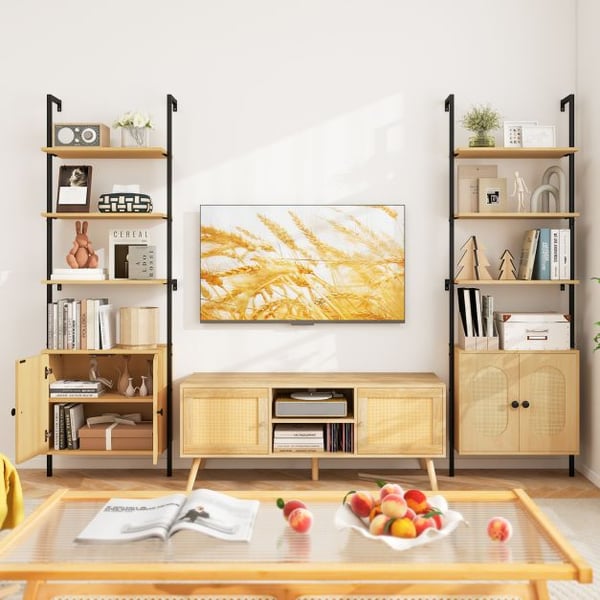 Bogreol med Skab, 60x30x184 cm, Naturlig Sort , Star