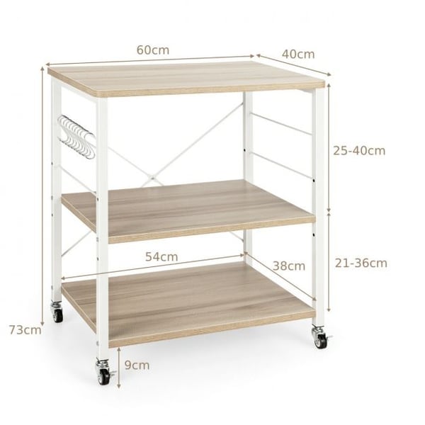 Mikroaaltouunin telinevaunu, 60x40x73.5 cm, Rustiikkiruskea , Star