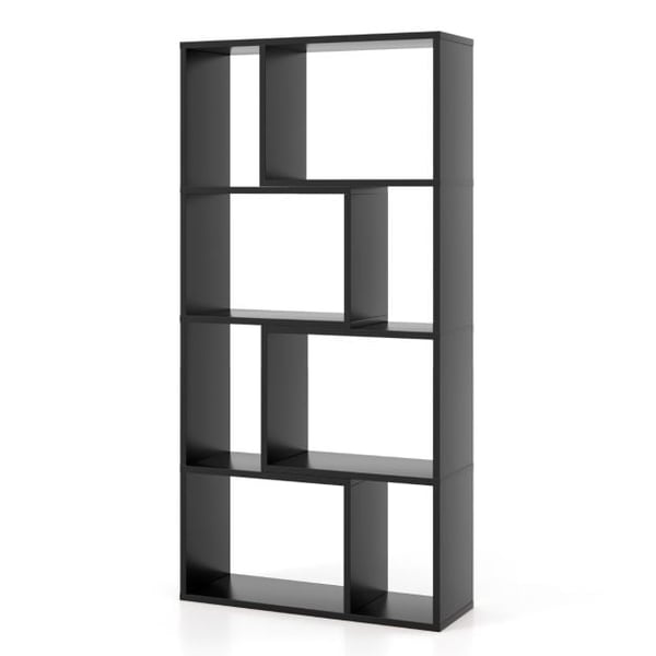 Bogreol, 5-niveau geometrisk 8-kube, 60x20x120 cm, sort , Star