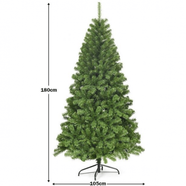 Kunstig juletræ, Ubelyst, Hængslet PVC, 183 cm , Star