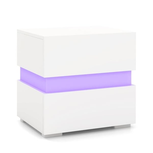 Natbord, LED-natbord med 2 skuffer, 45x35x45 cm, Sort , Star