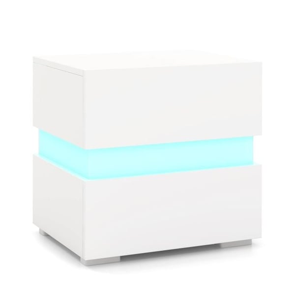 Natbord, LED-natbord med 2 skuffer, 45x35x45 cm, Sort , Star