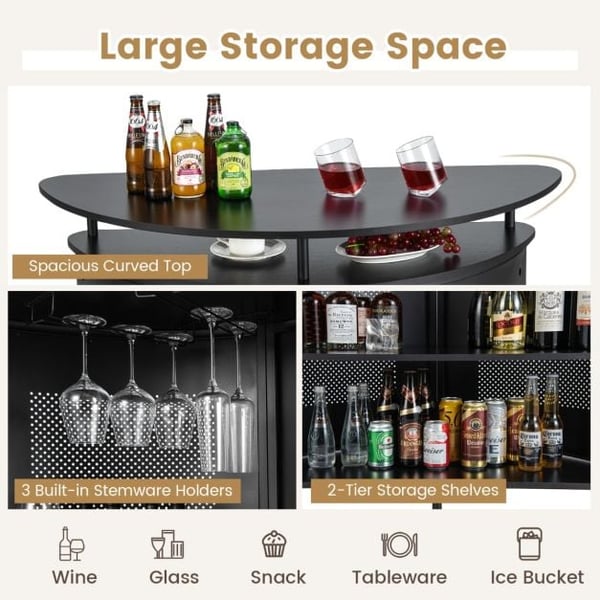 Spiritusbarbord, 43,5"x19"x44,5", Sort , Star