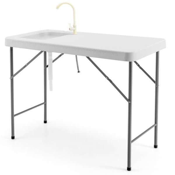 Transportabel fiskerensebord, 115x59x93,5 cm, hvid , Star