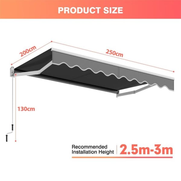 Foldbar altan terrasse markise, 198x245 cm. , Star