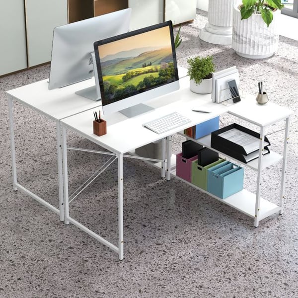 Computerskrivebord, 118x86x74 cm, Hvid , Star