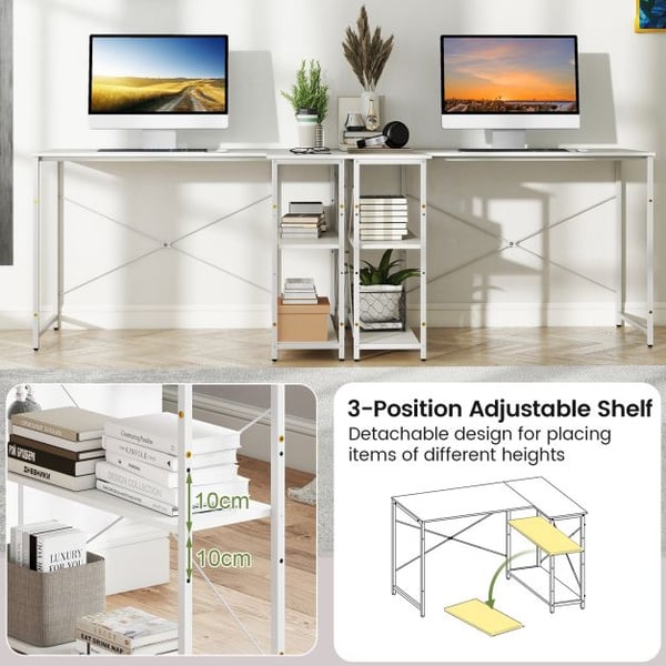 Computerskrivebord, 118x86x74 cm, Hvid , Star