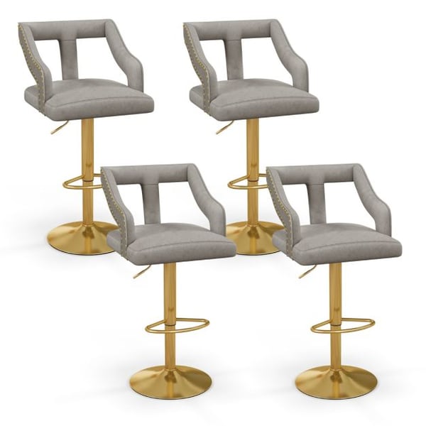 Barstole, 47x50x89-111 cm, Grå & Guld , Star