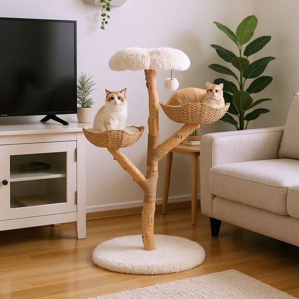Kattträd, 122 cm, Vit, Star