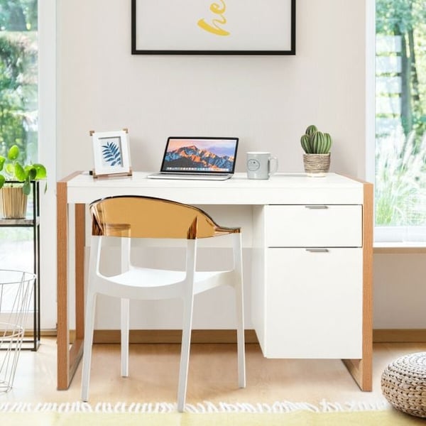 Computer Skrivebord, 112×51×75 cm, Hvid , Star