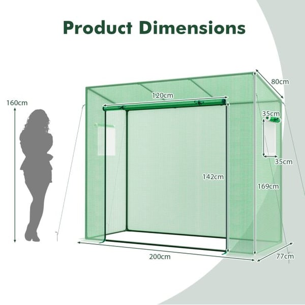 Drivhus, 5×2×4 cmm, Grøn - materiale: PE, PE-belagt metal , Star