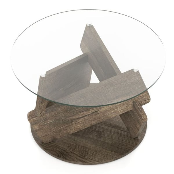 Sofabord, 32cm, grå - materiale: gummitræ, MDF, 3D-papir, hærdet glas , Star