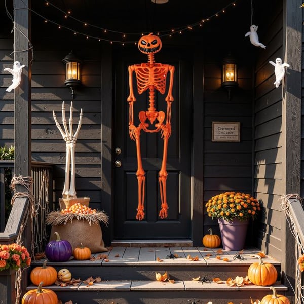 Halloween-luuranko, 158 cm, oranssi , Star