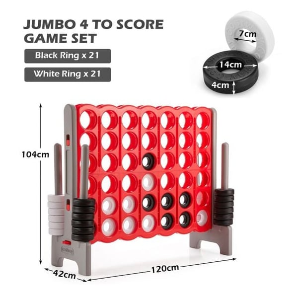 Spil sæt, Jumbo 4-i-Stræk 4 på Række Kæmpe, 47,5x17x41 cm, Som Vist på Billedet , Star