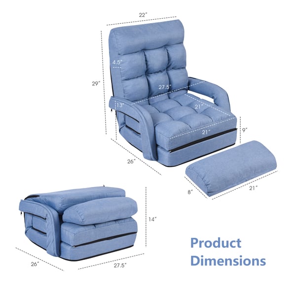 Gulvstolsofa, 66,6x21,7 tommer, Blå , Star