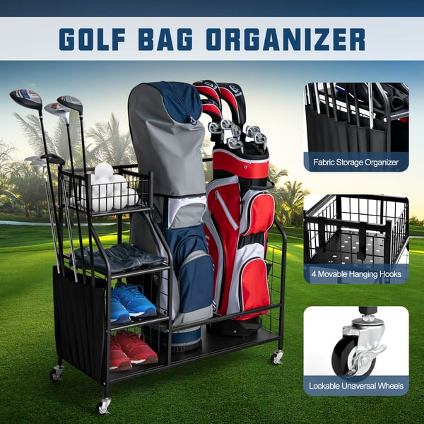 Golfbagorganisator, 95×39×94 cm, Sort , Star