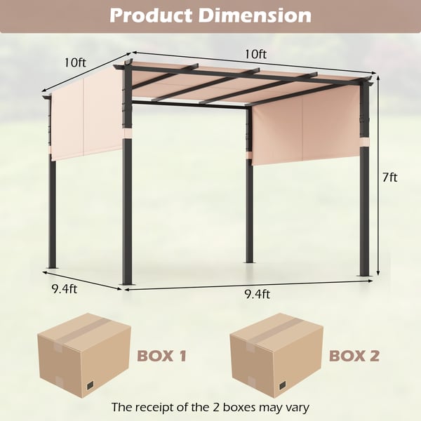 Pergola, 3x3 M, Beige/Grå , Star
