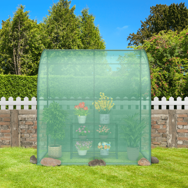 Växthus mot vägg, 198x98x215 cm, Grön , Star