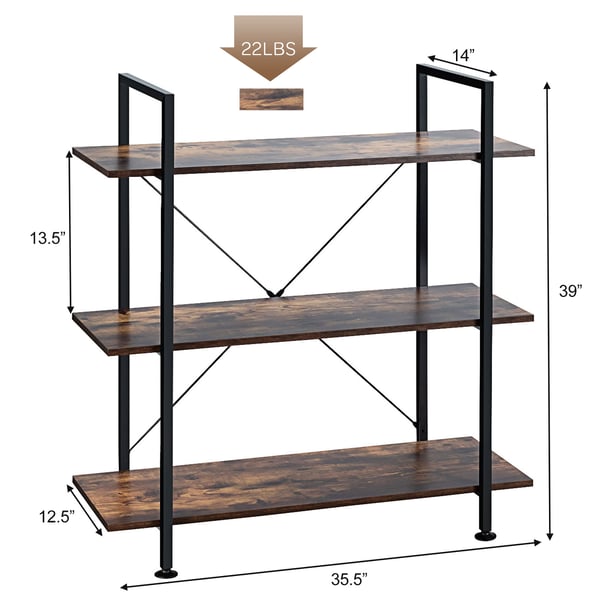 Kirjahylly, 90x35x99 cm - Materiaali: lastulevy + rauta , Star