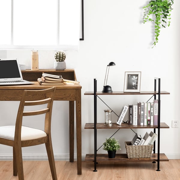 Kirjahylly, 90x35x99 cm - Materiaali: lastulevy + rauta , Star