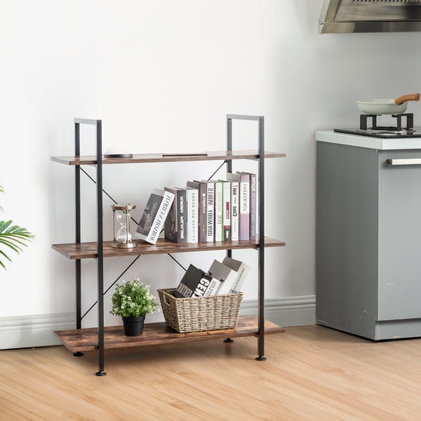 Kirjahylly, 90x35x99 cm - Materiaali: lastulevy + rauta , Star