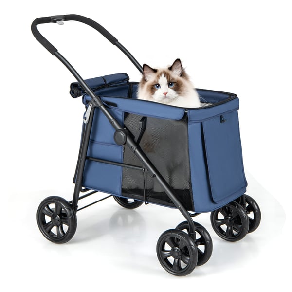 Kæledyrs klapvogn, 107×64×104 cm, Blå/Sort , Star