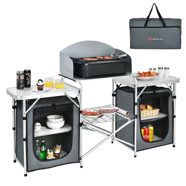 Sammenklappeligt campingbord, 173×48×110 cm, Grå , Star