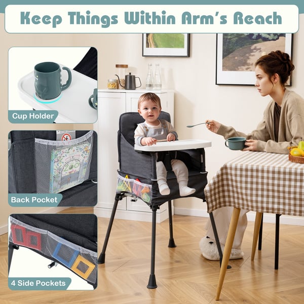 Booster Seat, 58,42x57,15x96,52 cm, Tummanharmaa , Star