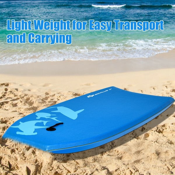 Bodyboard, Letvægts Super Bodyboard Surfing m/Leash IXPE dæk EPS kerne Boarding-L, 107×43×8 cm , Star