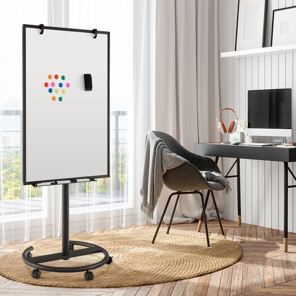 Mobiili valkotaulu, 101,6x66 cm, 66x60,9x132-191,8 cm, Musta , Star