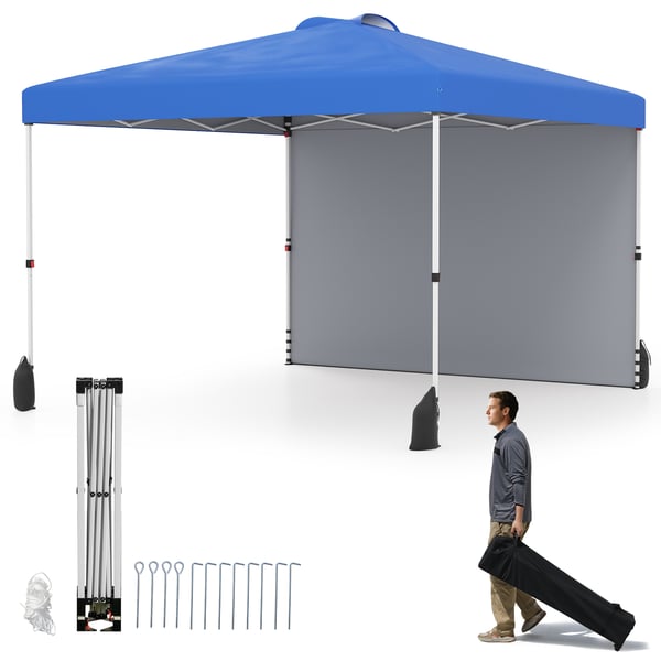 Pop-up telt med baldakcm, 10x10x8,7-9,4 ft, blå , Star
