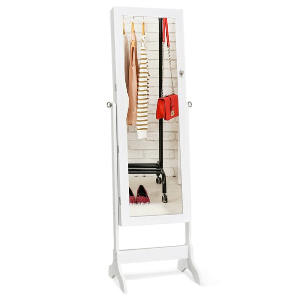 Smykkeskab, 46×37×156 cm - materiale: mdf-plade + glas spejl , Star