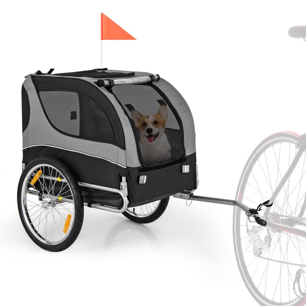 Hundecykeltrailer, 135x59x95 cm, Grå , Star