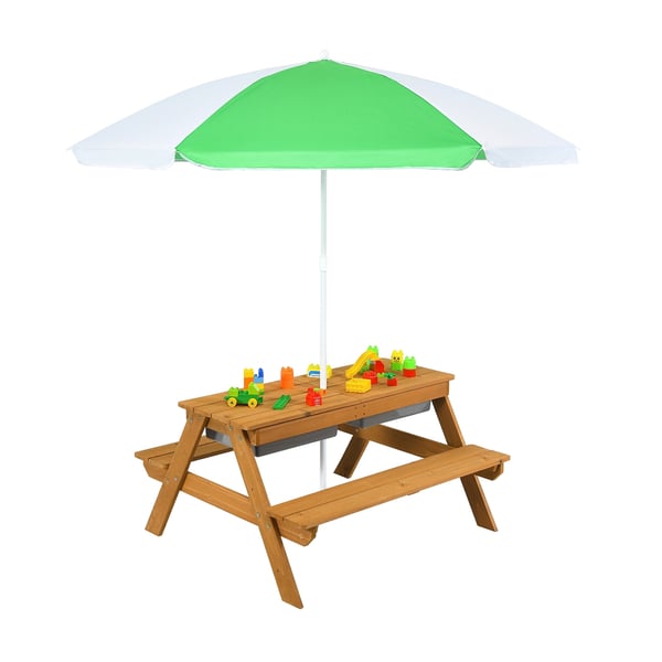 Barn utomhus picknick vatten sandbord, 93×86×50 cm, Naturblå Grön Gul , Star