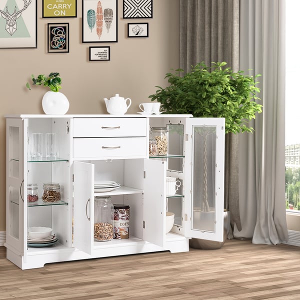 Buffet-hylly, 107x30x82 cm, Valkoinen/Harmaa , Star