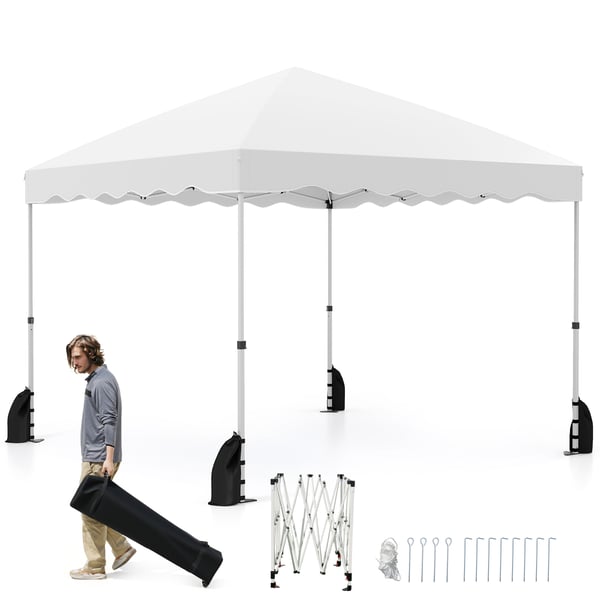 Telthalstelt, Foldbar 25×25 cmFod Pop op Telthalstelt med Hjulet Taske, 25×25×22 cm, Hvid , Star