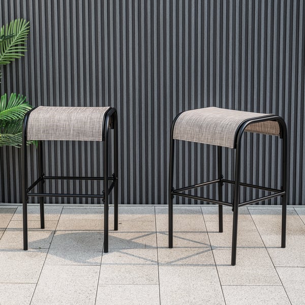 Terrasse Metal Barstole, Sæt af 2/4, 47×47×76 cm, Kaffe Sort , Star