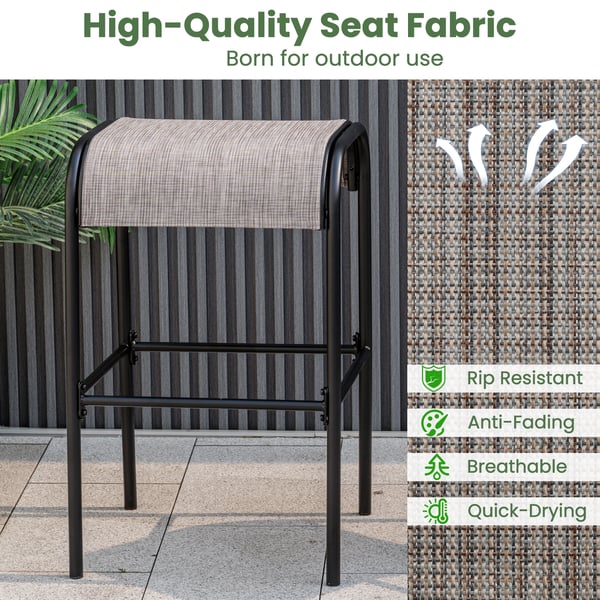 Terrasse Metal Barstole, Sæt af 2/4, 47×47×76 cm, Kaffe Sort , Star