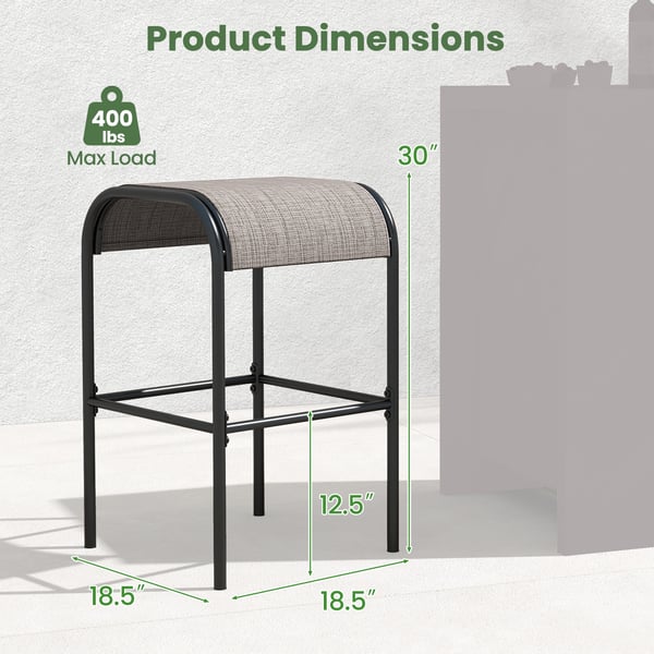 Terrasse Metal Barstole, Sæt af 2/4, 47×47×76 cm, Kaffe Sort , Star