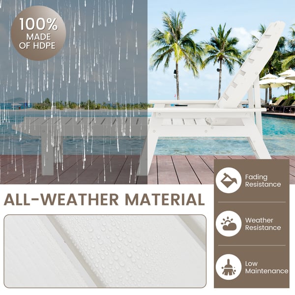 Terrasse liggestol, 77"-66,5"x29,5"x12,5"-35", hvid , Star