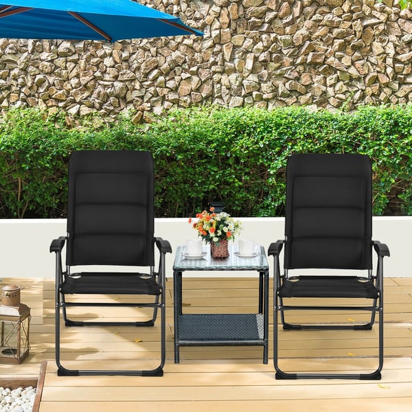 Udendørs sammenklappelige terrassestole, 71x58x102 cm, Sort , Star