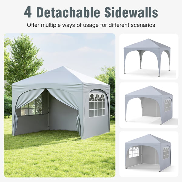 Pop-up katosteltta, 10x10x8,7-9,4 ft, valkocmen , Star